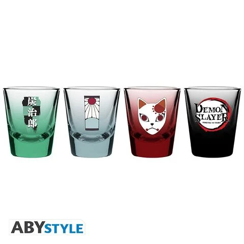 Lot de 4 Verres Shooters Demon Slayer (Kimetsu no Yaiba) - 5 cl
