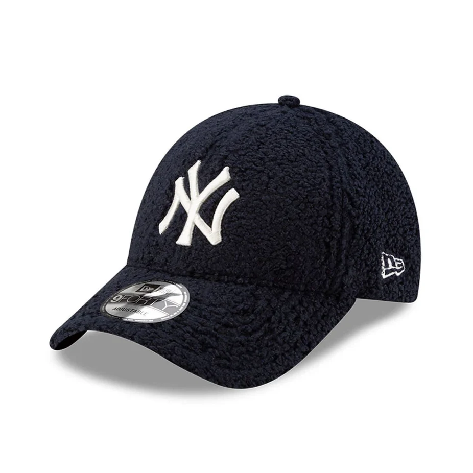 Casquette New York Yankees (NYY) - Matière "Borg" (Moumoute) Bleu Nuit - Logo Blanc