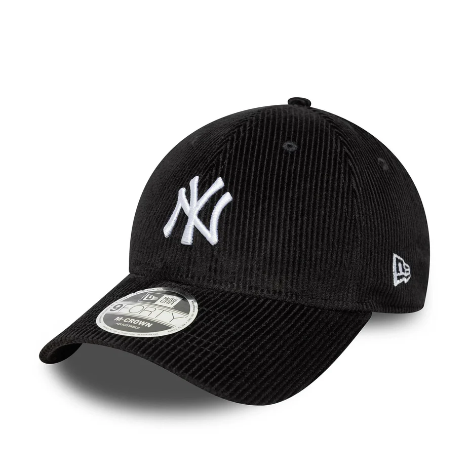 Casquette New York Yankees (NYY) - Velours Noir - Logo Blanc Brodé