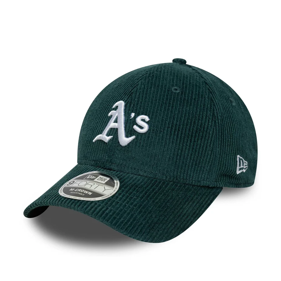 Casquette Oakland Athletics (A's) - Velours Vert Sapin - Logo Blanc Brodé