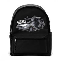 Sac à dos DeLorean Back to the Future - Design Gris Métallisé - Style Rétro-Futuriste