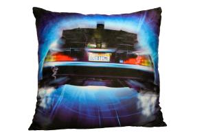 Coussin Carré Retour vers le Futur (Back to the Future) - DeLorean "Roads"