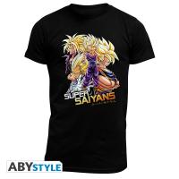 T-shirt Dragon Ball Z - Les Guerriers Super Saiyans - Design Groupe (Goku, Vegeta, Gohan)