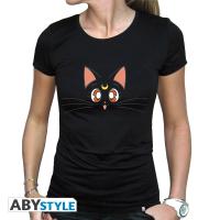 T-shirt Sailor Moon - Luna (Tête de Chat) - Design Kawaii - Noir