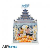 Acryl® Diorama One Piece - Guerre de Marineford (Luffy vs Amiraux) - 16cm