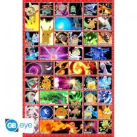 Poster Maxi Pokémon - Vignettes (Pikachu, Bulbizarre, Salamèche, Carapuce) - 91,5 x 61 cm
