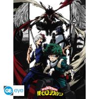 Posters My Hero Academia - Stain vs Deku, Todoroki & Iida - Style Chibi - 52 x 38 cm