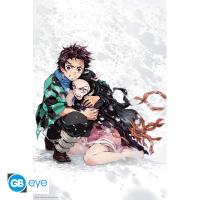 Poster Demon Slayer - Tanjiro & Nezuko dans la neige - Format Maxi 91,5 x 61 cm
