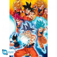 Poster Maxi Dragon Ball Super - Transformations de Goku et Vegeta - 91,5 x 61 cm